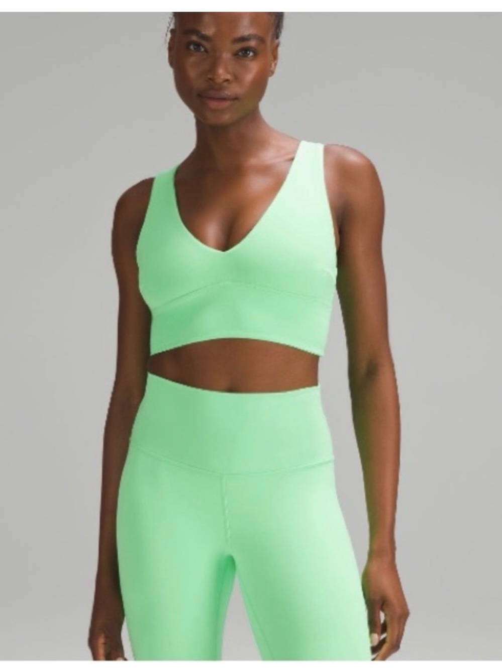 lululemon athletica Mint Green V-Neck Longline Sports Bra